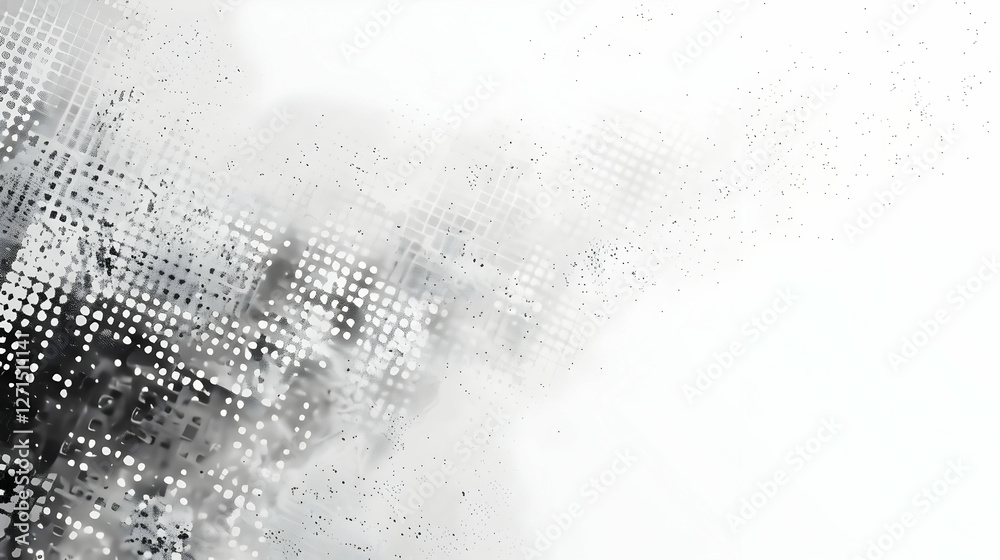 Poster abstract monochrome texture with dotted patterns creating a modern artistic background effect