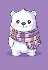 bear wearing colorful scarf