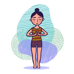 Cute Girl In Yoga Pose