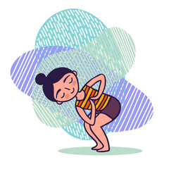 Cute Girl In Yoga Pose