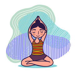 Cute Girl In Yoga Pose