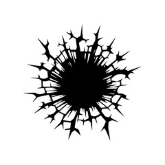  Crack and black hole in the wall or on the ground vector flat design