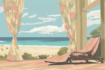 Beach view background furniture outdoors nature.