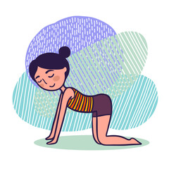 Cute Girl In Yoga Pose