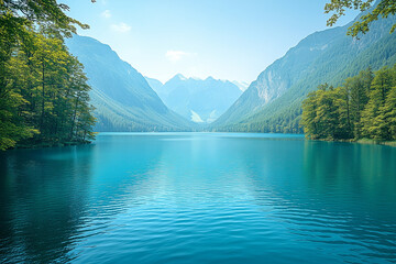 Fototapeta premium mountain lake in the morning