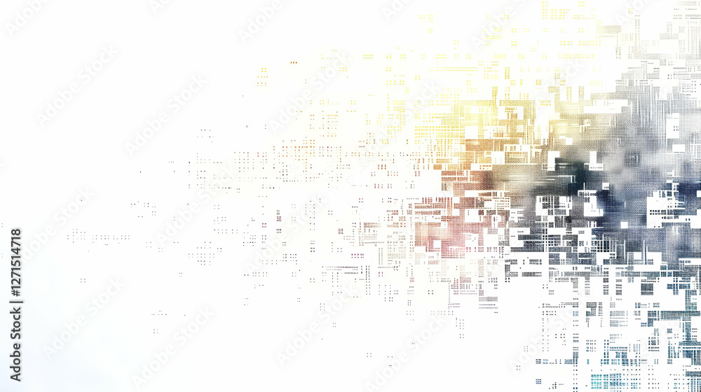Poster abstract digital background with pixelated patterns and soft colors blending seamlessly