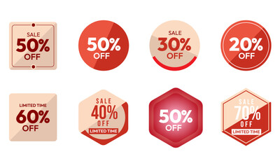 Sale offer modern style stickers, labels for Discount, sale vector ,Special offer discount label with different sale percentage. 20 30 50 70 off with transparent background ,sale offer, Special Offer,