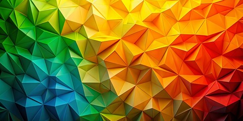 Obraz premium Abstract Rainbow Fruit Gradient Polygon Background - Vibrant Orange, Green, Yellow Food Photography