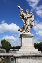 Obraz premium Angel of Ponte Sant' Angelo bridge in Rome, Italy