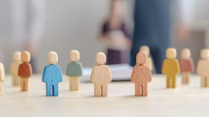 Wooden blocks representing diversity in human resources and business dynamics.