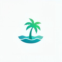 Illustration of a palm tree with water