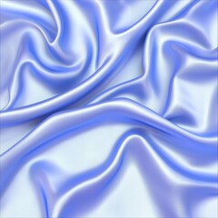 Fototapeta premium Blue silk cloth flowing gracefully on white background, creating elegance.