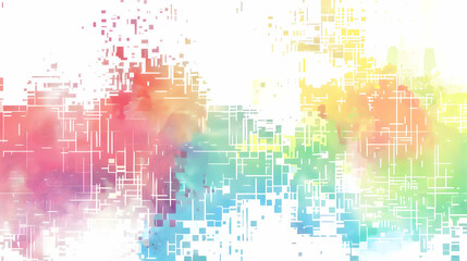 Obraz premium Abstract colorful digital artwork featuring vibrant hues and geometric patterns merging seamlessly