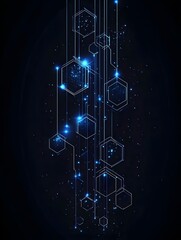 Obraz premium Abstract background with glowing lights hexagon.