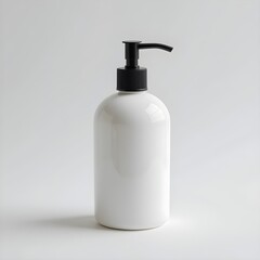 Plain soap dispenser on a white background. Generative AI