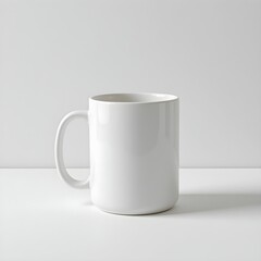 Obraz premium Simple white coffee mug on a white background. Generative AI
