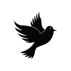 Flying Dove Silhouette Vector Design Template