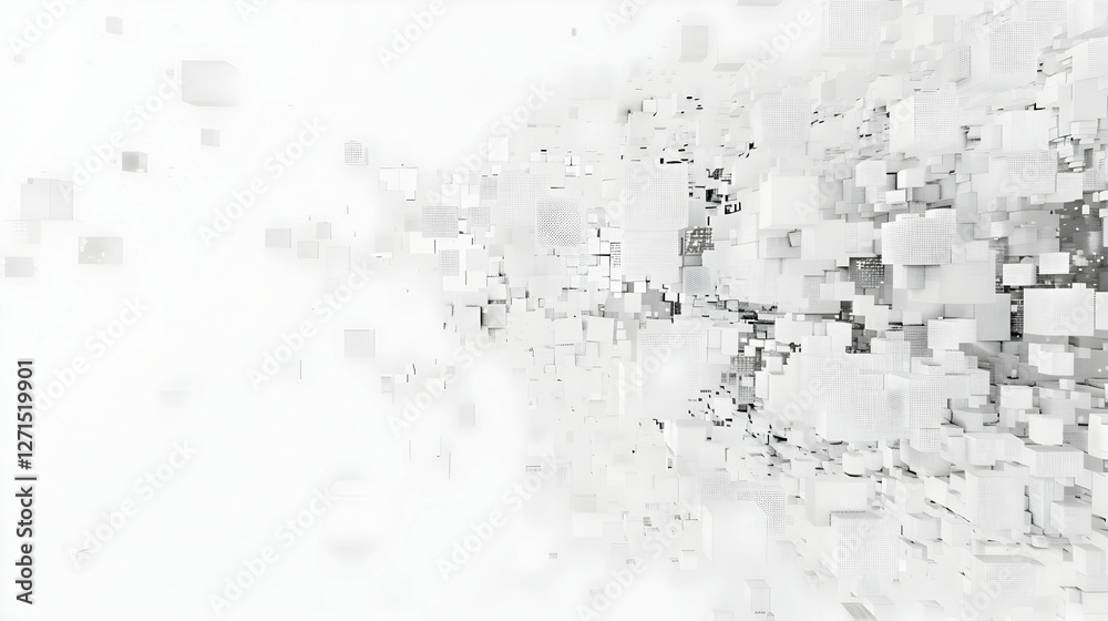 Poster Abstract digital background with fragmented shapes creating a sense of motion and depth