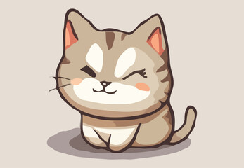 Funny cartoon cat vector art