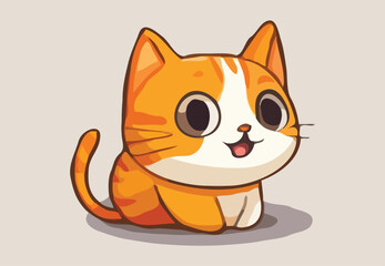 Funny cartoon cat vector art