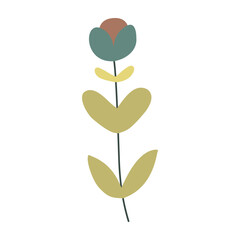 Plant leaf, branch colorful. Icon, vector
