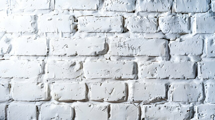 Fototapeta premium Textured white brick wall with uneven surface and subtle shadows, ideal for backgrounds
