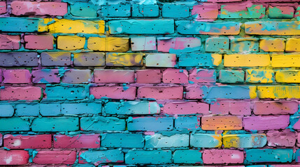 Fototapeta premium Colorful graffiti wall with vibrant patterns and textures, showcasing urban art in a lively setting