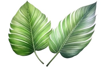 Fototapeta premium Plant leaf art white background.