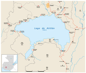 Map of Lake Atitlan, Guatemala