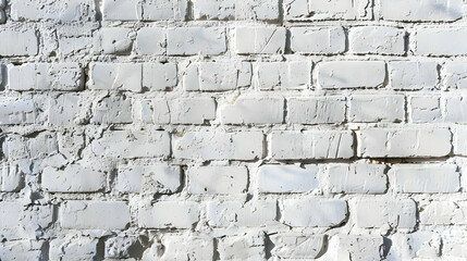 Fototapeta premium Textured white brick wall with subtle imperfections and natural lighting, suitable for backgrounds