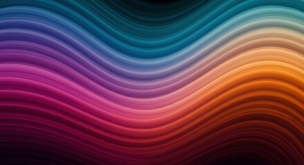 Obraz premium Vibrant Wavy Spectrum: A captivating display of flowing, multicolored waves. The image exudes a sense of dynamic motion and artistic elegance.