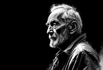 Fototapeta premium Wisdom of Age Captured in a Striking Portrait of an Elderly Gentleman. Generative AI