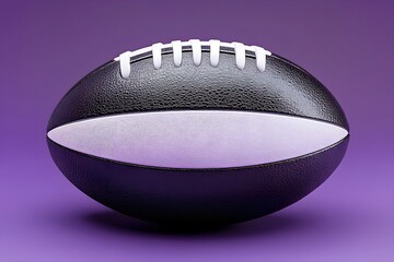 A rugby ball on a plain background