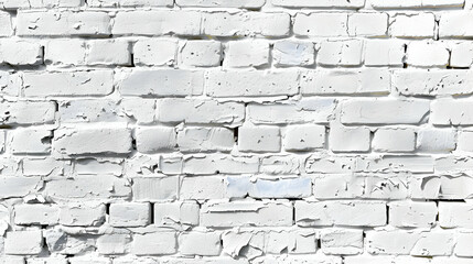 Fototapeta premium Textured white brick wall with uneven surfaces and subtle color variations, ideal for backgrounds (1)