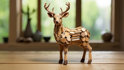 Eco-Friendly Handmade Cork Reindeer Ornament – A Charming Christmas Decoration