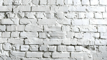 Textured white brick wall with uneven plaster, suitable for backgrounds in design projects