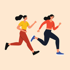 illustration of two women jogging