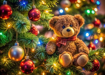 Adorable Teddy Bear Christmas Tree Ornament: Festive Holiday Decoration
