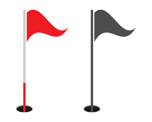 Golf flags in red and black for course marking