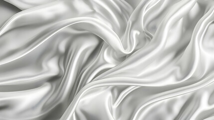Obraz premium Soft white silk fabric draped elegantly, showcasing gentle waves and folds, ideal for backgrounds