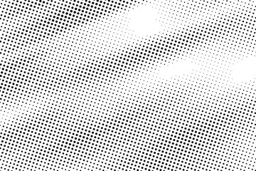 Black Dotted Texture on White Background . Modern Vector Art . Old Paper Effect with Comic Texture . Abstract Wall Design . Grunge Comic Texture Overlay