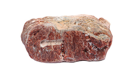 Red natural rock of stones isolated on white background