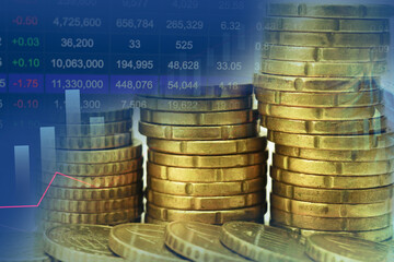 Stock market investment trading financial, coin  finance business.