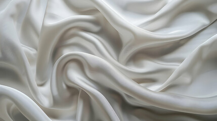 Obraz premium Soft, flowing white silk fabric draping elegantly, showcasing smooth texture and subtle sheen