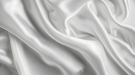 Obraz premium Soft, flowing white silk fabric creating elegant folds and shadows, ideal for fashion and design
