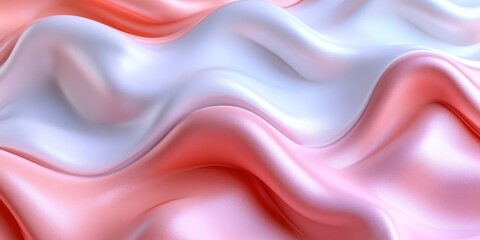 Obraz premium Abstract Monochromatic Wave Texture Background, Light Red to Pastel Pink Gradient, Minimalist Design