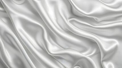Obraz premium Smooth, flowing white satin fabric with elegant folds and subtle sheen, ideal for backgrounds