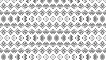 Elegant Black and White Ornamental Ethnic Seamless Pattern Design