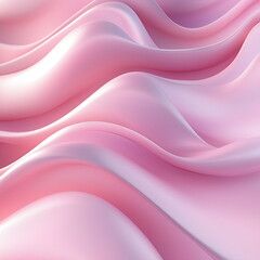 Obraz premium 3D render of an abstract pink and white background with wavy elements. Square background for media posts. 