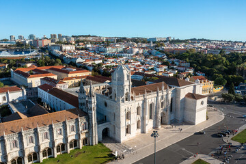Naklejka premium Aerial View of the Jerónimos Monastery in Lisbon Portugal